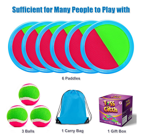 Set De Juegos Para Lanzar Y Atrapar Bolas De Aywewii Para Ni