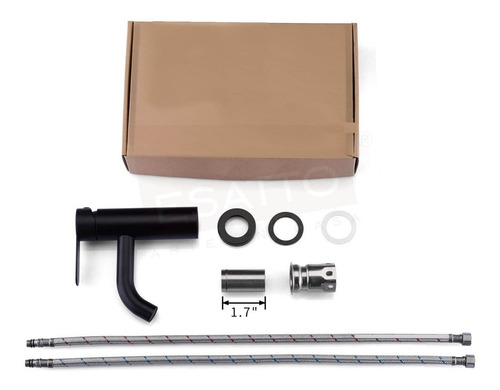 Esatto® Monomando Negro Llave Baño Negra Para Lavabo Gb-056 Acabado Mate