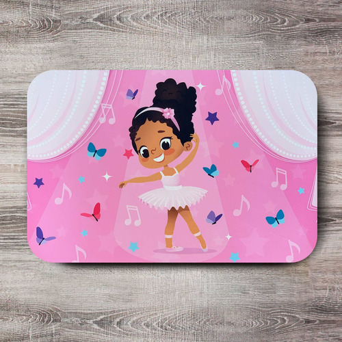 Tapete Infantil Menina Bailarina Negra Parda 40x60cm