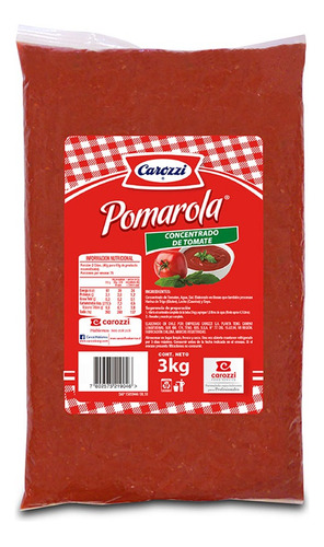 Caja Triple Concentrado De Tomates Pomarola Carozzi 6x3kg.