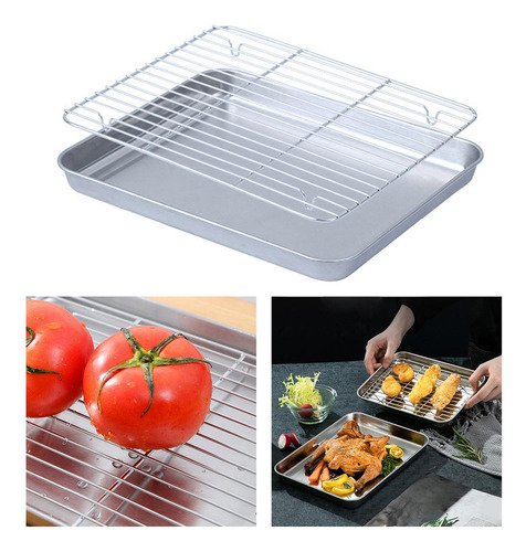 Bandeja De Horno Con Rejilla For Enfriar, Plato 28cmx23.5cm