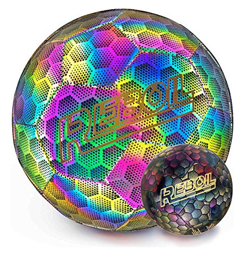 Reboil Holographic Reflective Soccer Ball  Light Up In The