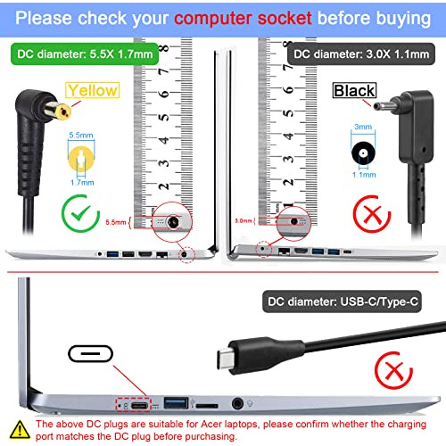 Adaptador Ac Para Acer G277hl Gn246hl H257hu R271 R221q Ut22