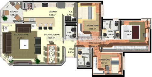 Imagem 4 de 20 de Apartamento, 3 Dormitórios, 115.6 M², Cristal - 171660
