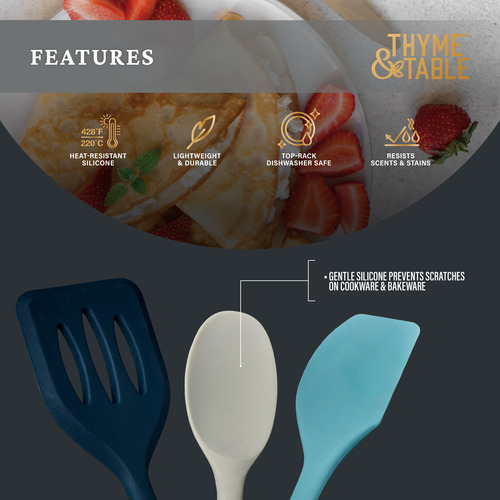 Thyme & Table Juego De Utensilios De Silicona De 3 Piezas
