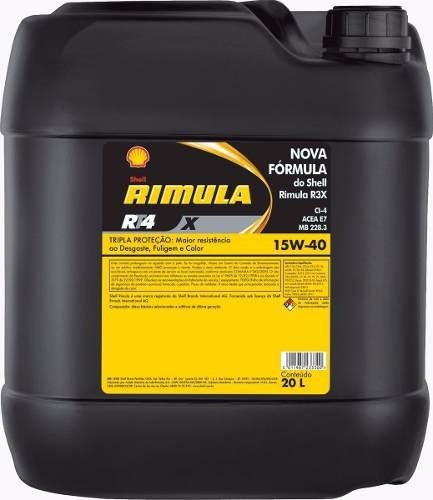 Óleo Shell 15w40 Rimula Rt4x Ci-4 Mineral Balde 20 Litros