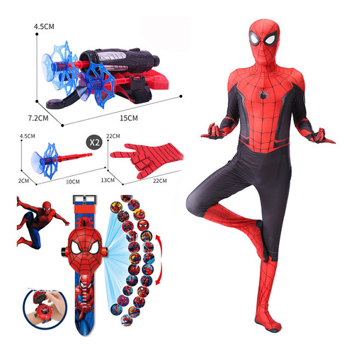 3 Piezas Ropa Guante Reloj Spiderman Lejos De Casa