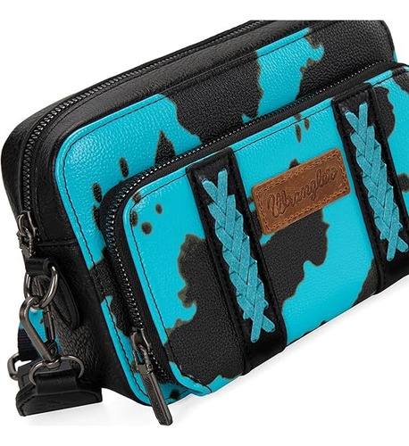 Cartera Deportiva Wrangler Cowgirl B Importada Original Turquesa Vaca