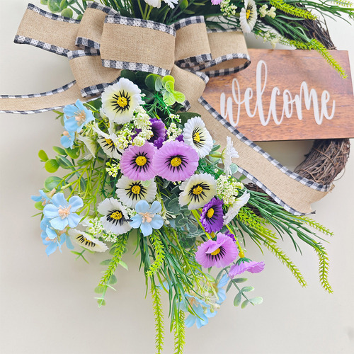 Una Corona De Flores De Primavera Para Colgar En Forma De La