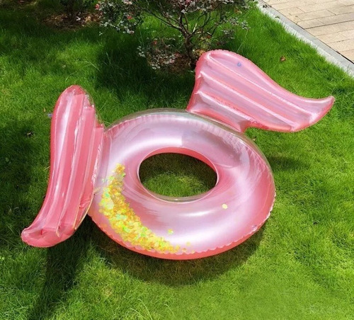 Inflable Flotador Con Alas Y Glitter Grande New Verano 2020