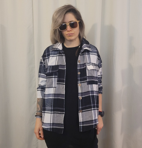 Camisaco Largo Leñadoras Cuadrillé - Mujer