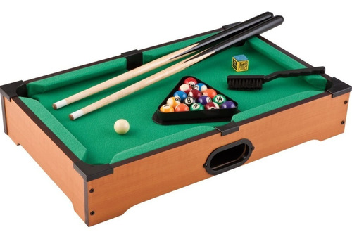 Juego Mesa Billar 51x32x9.5cm Mini 2 Tacos 48cm Bolas 2.5cm
