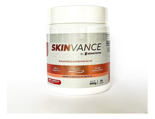 Skinvance Colágeno Verisol Em Pó 300g Com Acido Hialuronico Sabor Cramberry