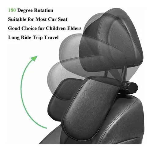 Reposacabezas Coche, Doble Apoyacabezas Lateral para Asiento de Coche para  Niños y Adultos de Viaje, Negro