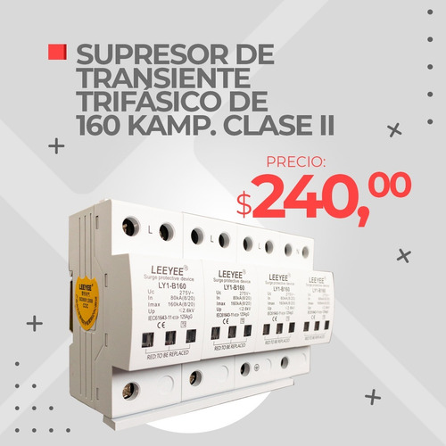 Imagen 7 de 9 de Supresores De Transientes 80ka Trifásico 275v. Pararrayos
