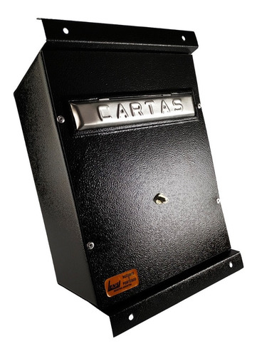 Imagen 1 de 10 de Buzón Cartero Para Reja Negro Esmaltado C/pulsador Y Soporte