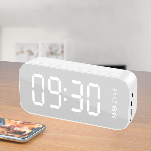 Reloj Despertador Digital Con Bocina Bluetooth Y Radio Fm