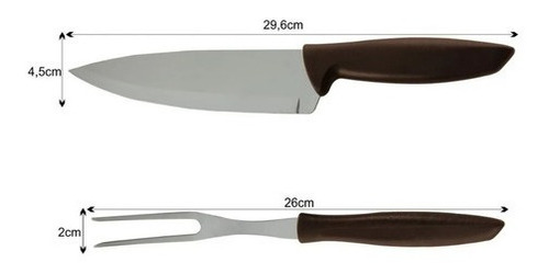 Jogo De Faca Para Churrasco E Garfo Inox 2 Peças Tramontina
