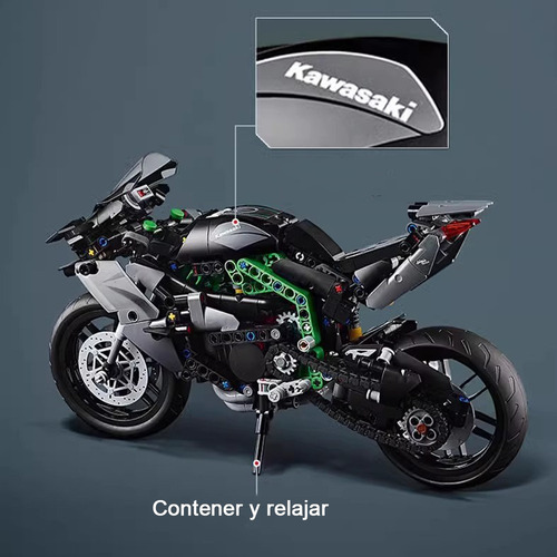 Kawasaki Ninja H2 R Miniatura Corrida Motocicleta 31cm 1/5