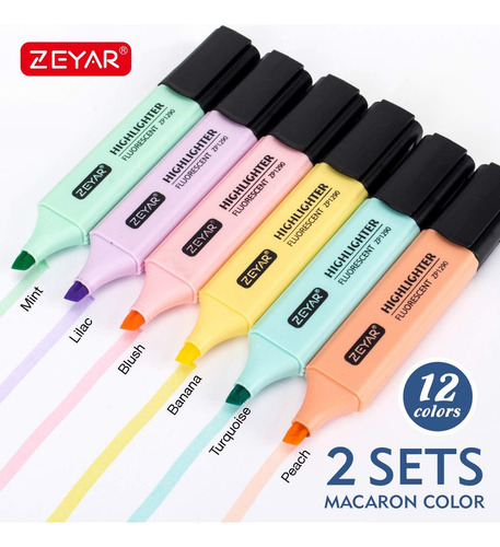 Resaltador, Macaron Colors Chisel Tip Marker Pen, Color...