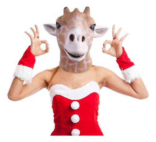 Sika Deer Deer Giraffe Spotted Novelty Latex Face Xmas Costu