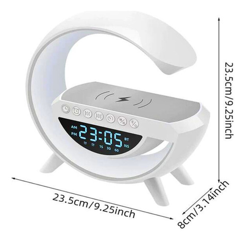 Lámpara Cargador Inalámbrico Parlante Bluetooth Forma G Led