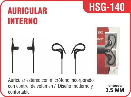 Imagen 6 de 6 de Auricular Interno Con Micrófono Gtc Hsg-140