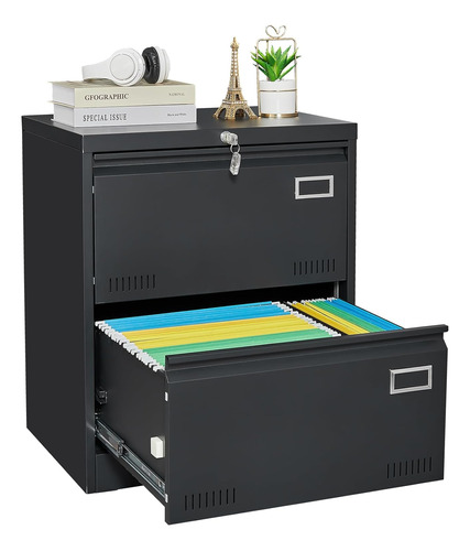 Metal Lateral File Cabinet With Lock, 2 Drawer File Cabinet,