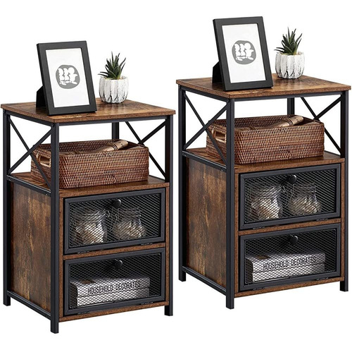 ~? Wtdianpu Nightstands Set De 2, Modernas Mesitas De Noche 