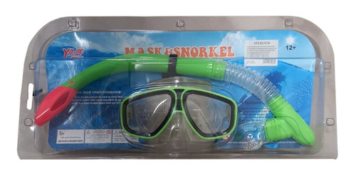 Set De Buceo En Blister Mascara Y Snorkel Verde 45x21cm Febo