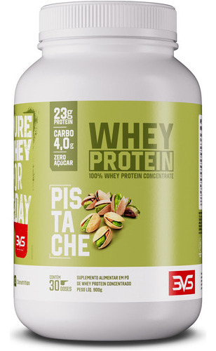 100% Whey Concentrado Com 23g De Proteína Por Dose - 900g. Sabor Pistache