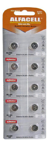 Kit Bateria Alcalina Botão Ag3 G3 Lr41 1,5v - 10 Unidades