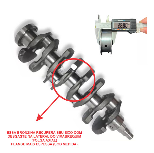 Bronzina Mancal 0,50 Sob Med Flange 1mm Onix Prisma 1.4 8v