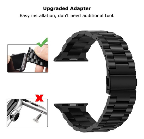 Imagen 5 de 9 de Correa Acero Ajustable Marca Cb Compatible Apple Watch