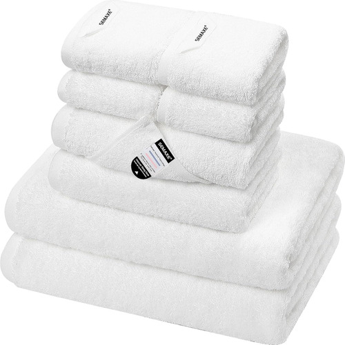Juego De Toallas Blancas 8 Piezas 100 Algodón Suave Absorben