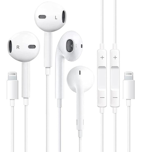 Paquete 2 Auriculares Lightning Auriculares Estereo Con Con