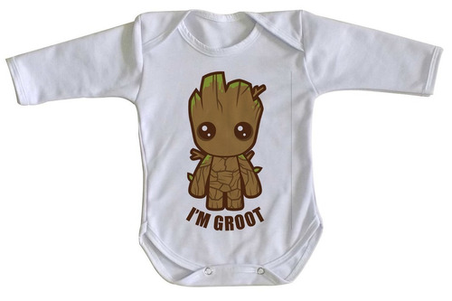 Body Criança Roupa Bebê Groot Bebê Guardiões Galaxia Marvel