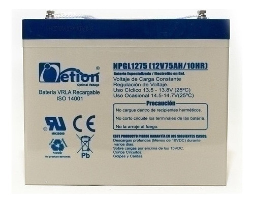 Bateria Vrla Netion De Gel 12v 75ah Solar