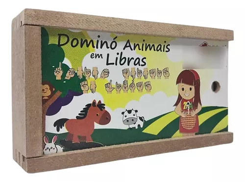 Jogo Educativo Pedagógico Infantil Dominó de Animais 28 Pçs