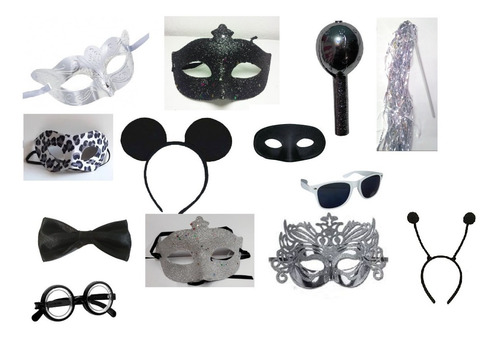 Imagen 8 de 9 de Cotillon Gorros Sombreros Tematicos Tanda Blanco Negro Plata