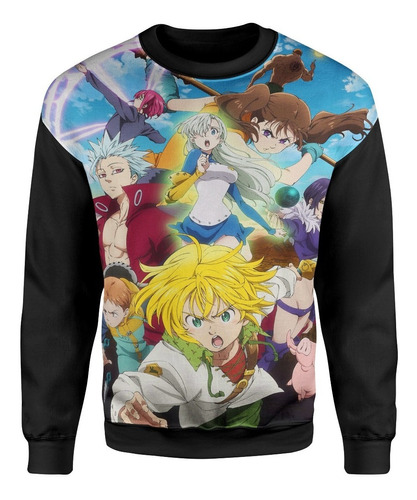 Moletom Blusa  Anime 7 Pecados Nanatsu No Taizai Ban Elaine Meliodas Escanor  King Manga 48