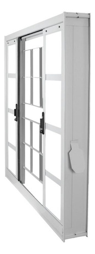 Janela De Aço De Correr 100x120cm 4 Folhas Com Grade Minas