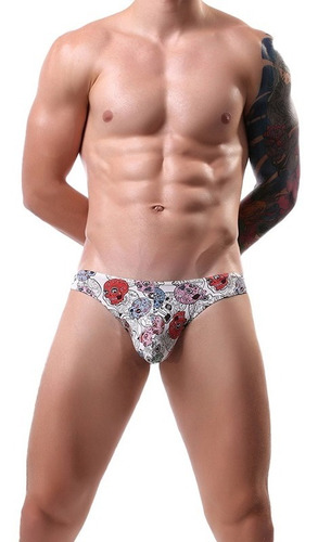 Ropa Interior Hombre Bikini Licra Suave Calaveras