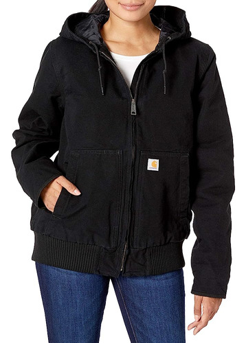 Carhartt Mujer Wj130 Pato Lavado Active Jac, Negro, Grande