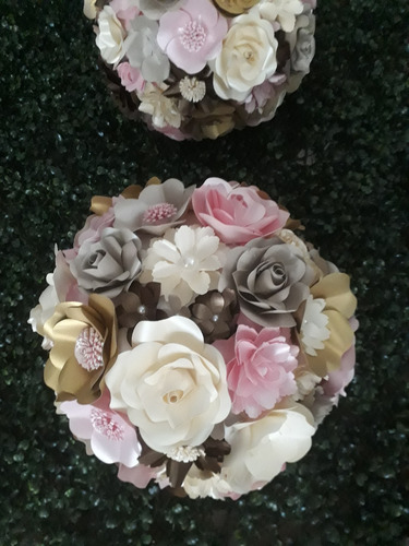 Esferas Decorativas Con Flores De Papel Bolas Topiarios