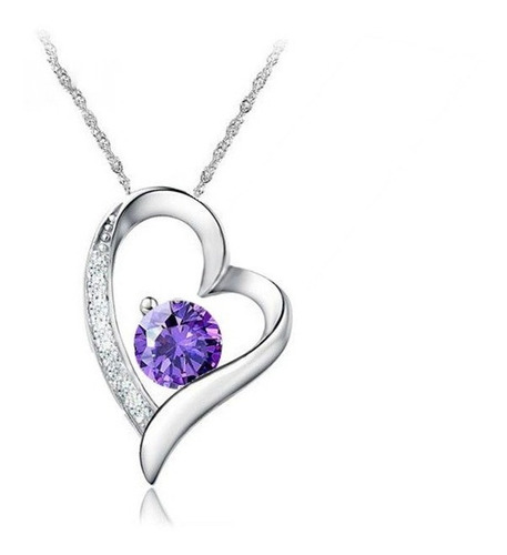 Collar Corazón Romántico Plata Mujer Regalo Joyas