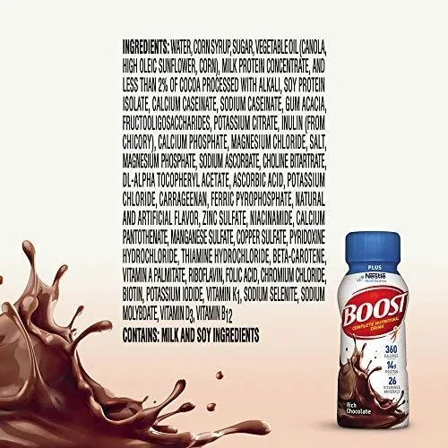 Bebida Nutricional Completa Boost Plus, Chocolate, 8 Oz (pack De 12)