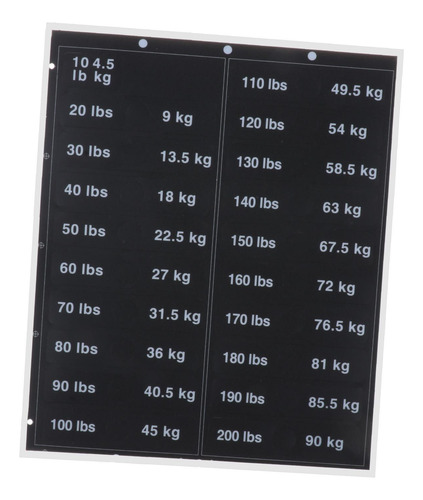 2 Etiquetas De Pilha De Peso De 4,5 Kg A 90 Kg, 10 Libras A