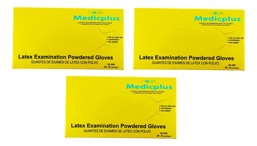 Guantes De Latex Caja X 100 Unidades (pack X 3 Cajas)