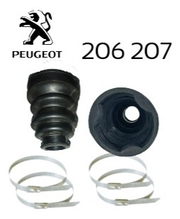 2 Guardapolvos Copa Caja Peugeot 206 207 Eje Grueso + Flejes
